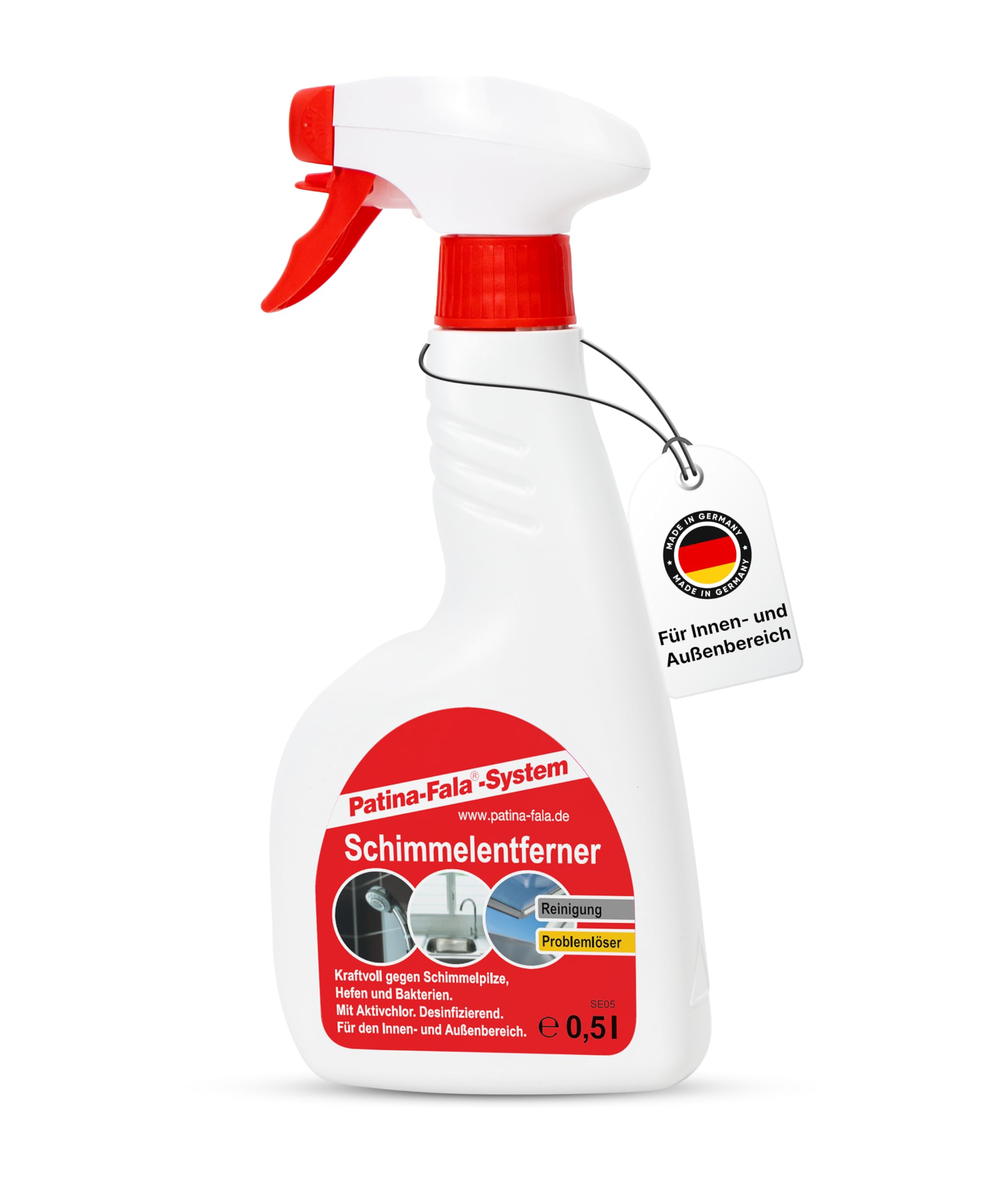 Patina-Fala® Schimmelentferner 0,5 L – 7250 SE05 – Sofort wirksam gegen Schimmel, Stockflecken & Bakterien (innen & außen)