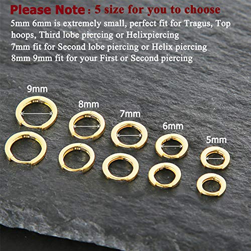 925 Sterling Silver Small Gold Hoop Earrings for Women Girls 14K Gold Huggie Earrings Tiny Hypoallergenic Cartilage Earrings Hoops4
