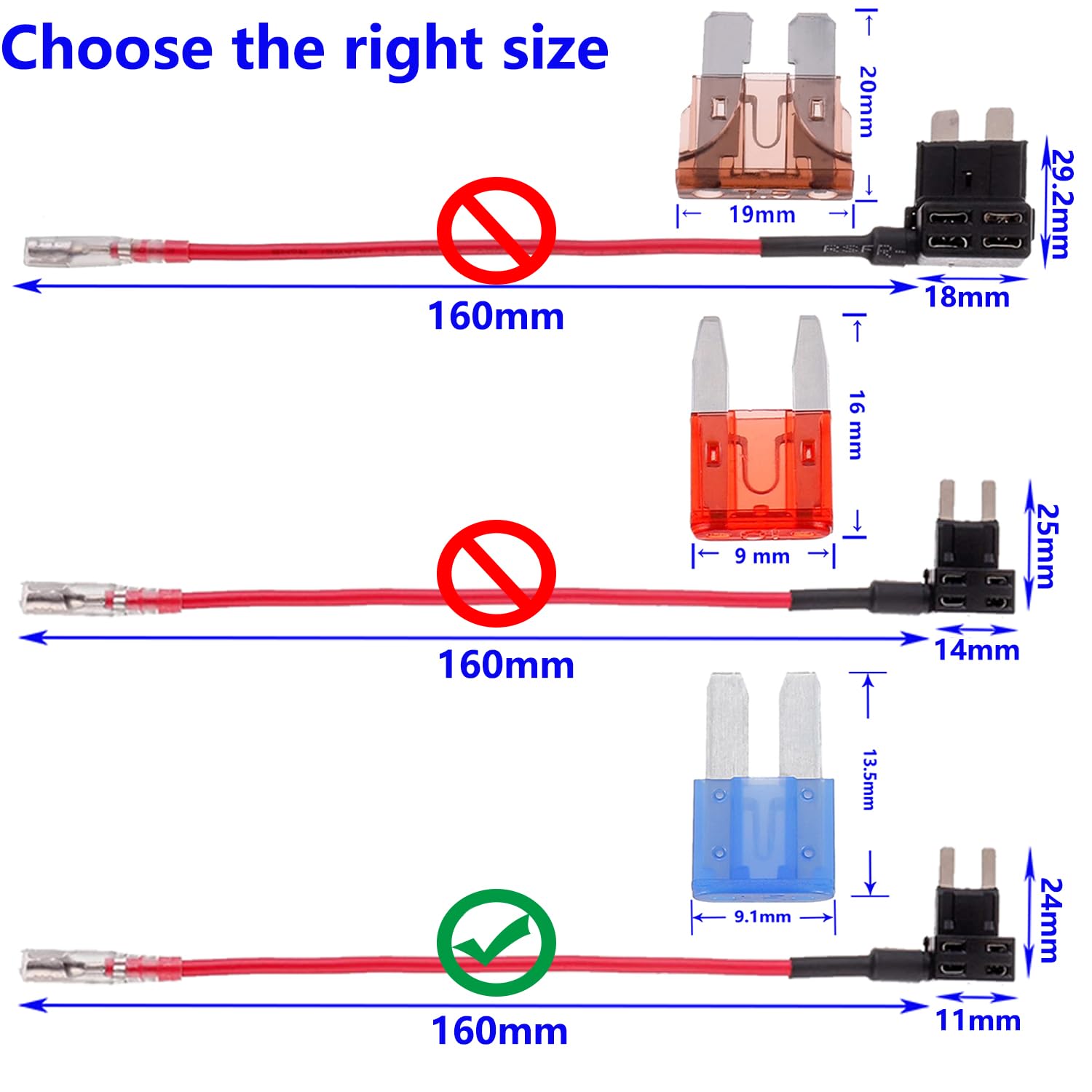 BOJACK Pack of 4 12 V Micro2 Power Theft Car Fuses, Blade Fuse Adapter - Image 4
