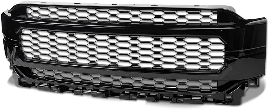 Armordillo عرافة نمط العسل شبكة الجبهة مصبغة|متوافق مع 2021-2023 فورد F150 F-150|8735022|ABS Plastic|Gloss Black|Front هود الوفير مصبغة