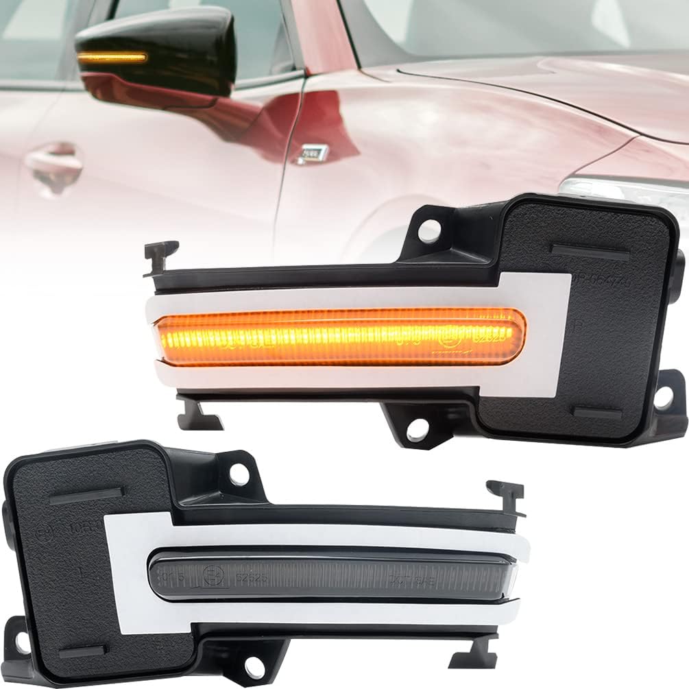 NJSBYL Sequestial Amber LED Side Mirror Turn Signal Lamps Assembly For 2021 2022 2023 Acura TLX MDX Led Mirror Puddle Marker Tow Blinker Light Parking Lights Smoked Lens