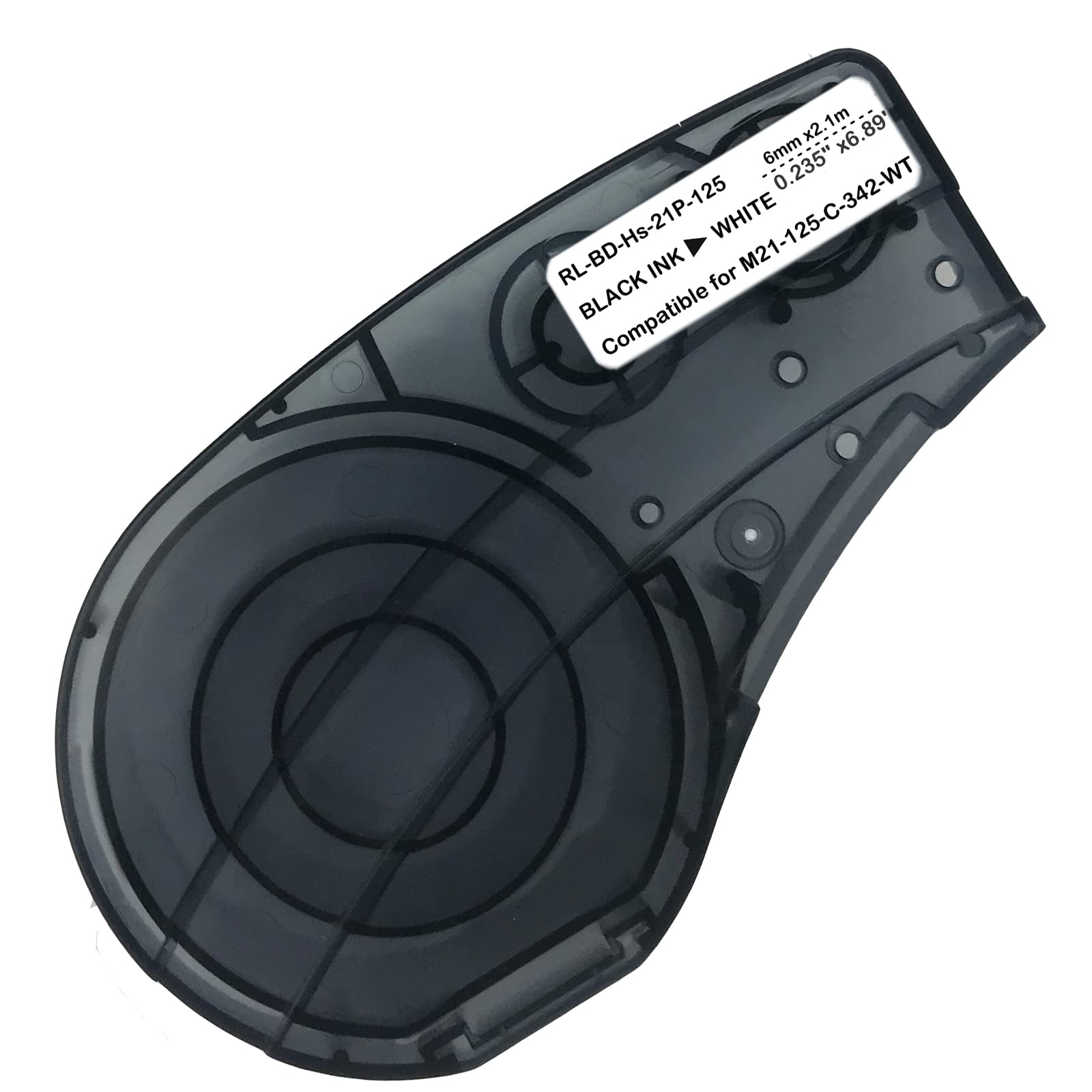 Compatible Label Tape Replacement for M21-125-C-342-WT-Black on White, 0.24" Width