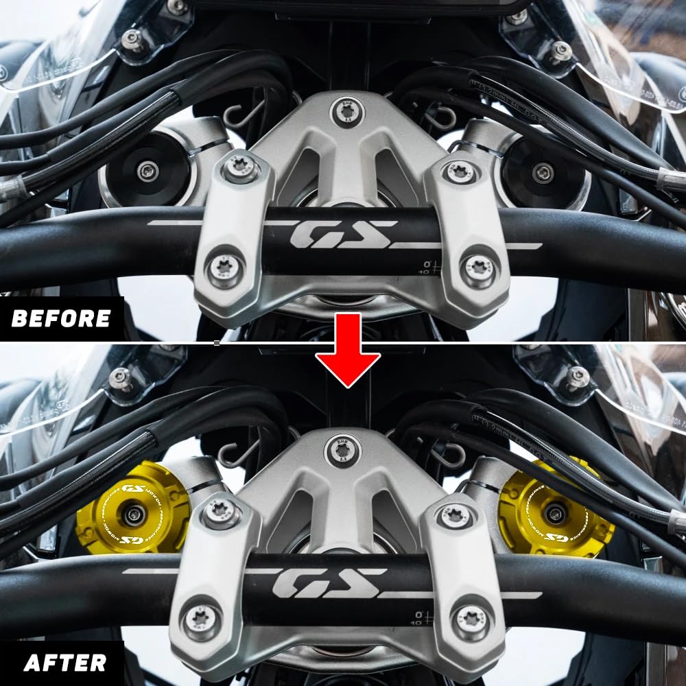 Copertura per forcelle anteriori superiori per moto R 1300 GS R1300GS ADVENTURE 2025 CNC R 1300GS ADV 2024 Top Front Forks Trim Cap Forcella Top Tube Covers Accessori (oro)