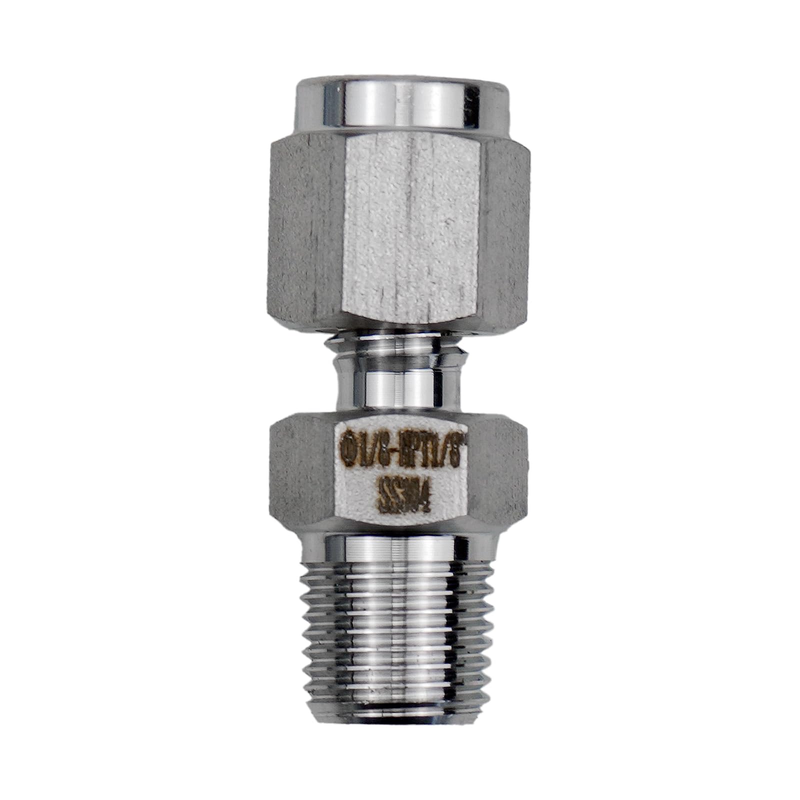 Mogankey 304 Stainless Steel Compression Fitting 1/8" Tube OD x 1/8" NPT Male Straight Adapter Connect with Double Ferrules (1/8 NPT x 1/8"OD)