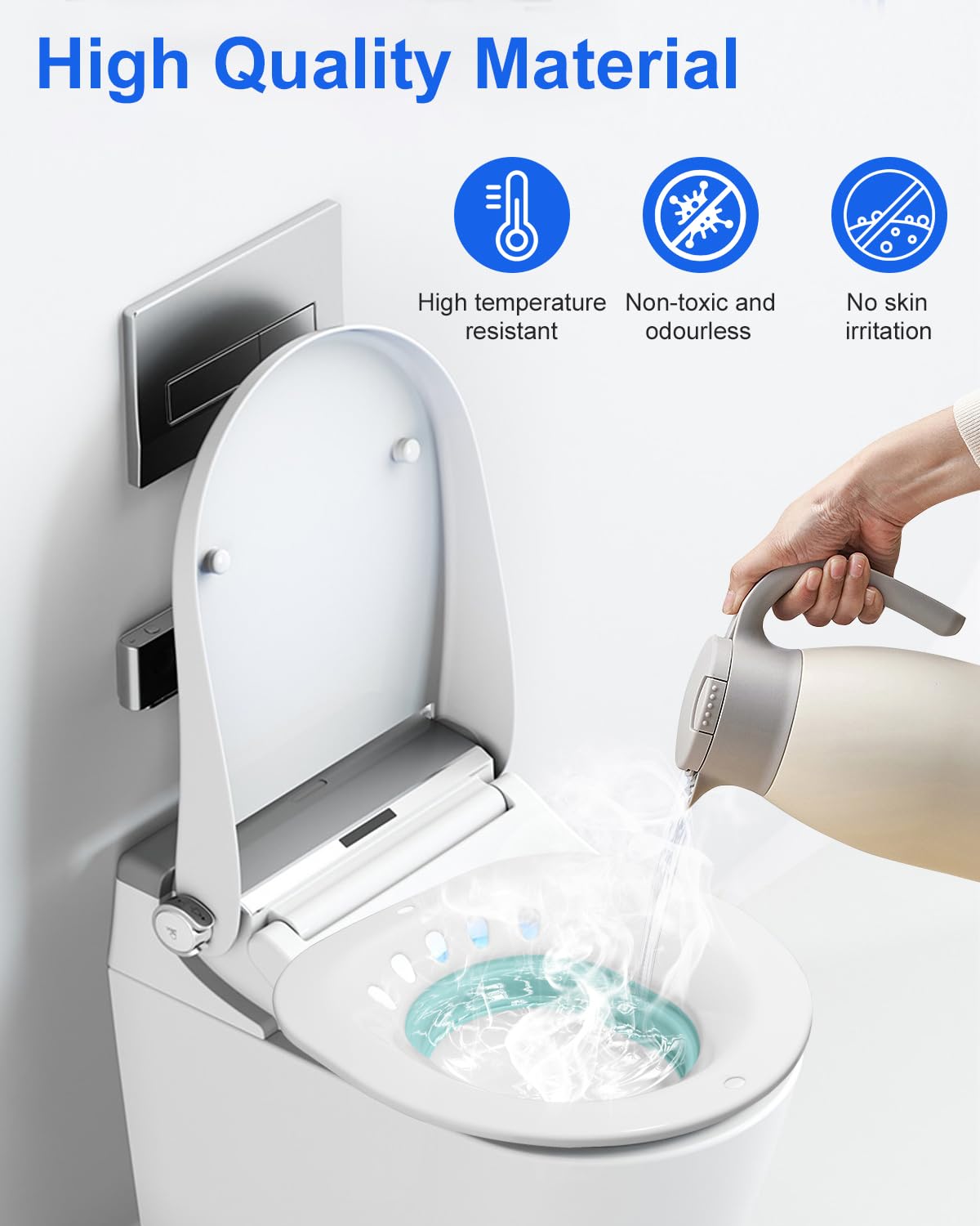 Bidet Portatile per WC, Bagno Sitz Pieghevoleper Sedile del, Vasca da Bagno per WC Porta una spugna per la pulizia per Emorroidi Cura Post-Parto Trattamento del Perineo Pulizia Detox