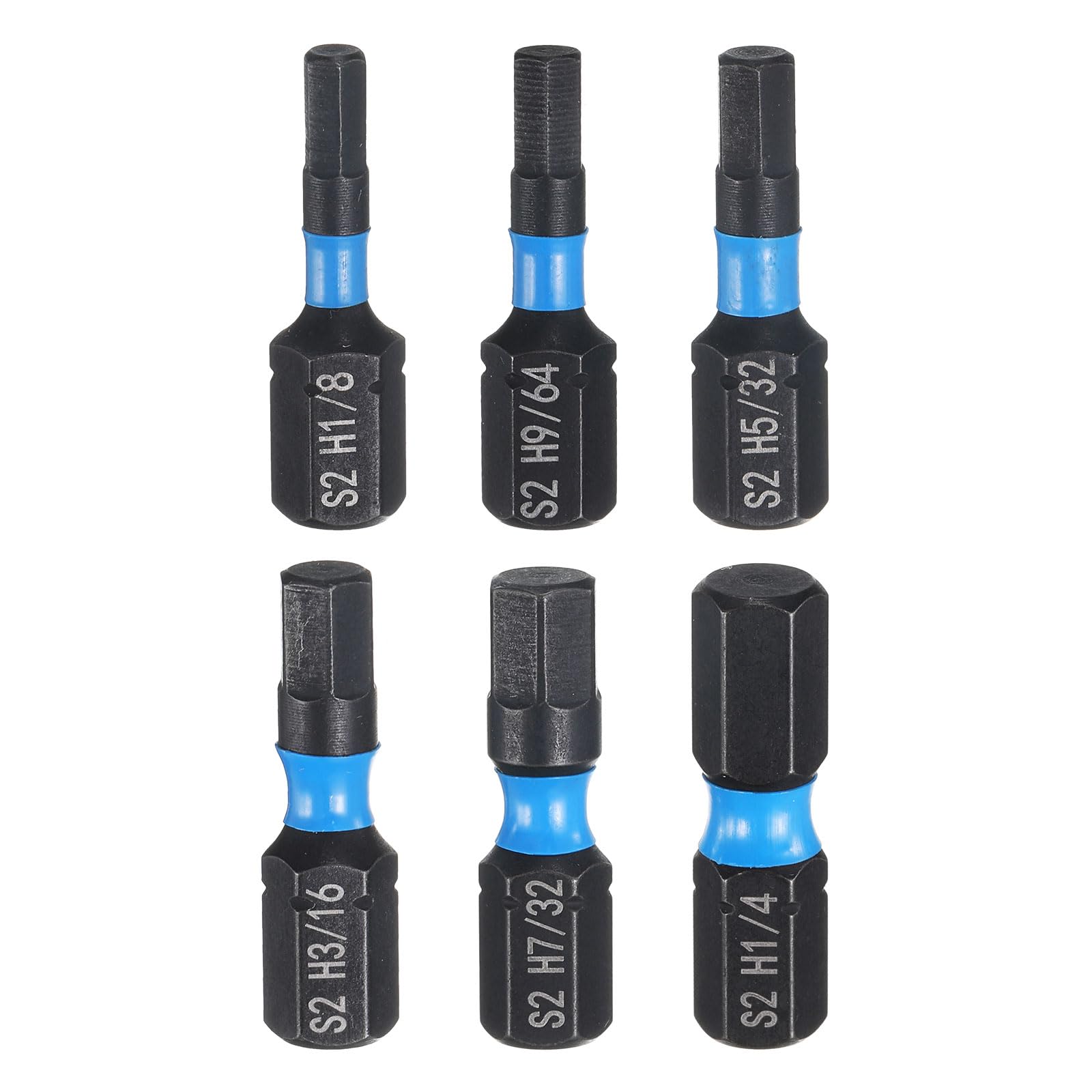 ⭐︎⭐︎⭐︎ HARFINGTON 6pcs H9/64-H7/32 SAE Hex Screwdriver Bit 1/4
