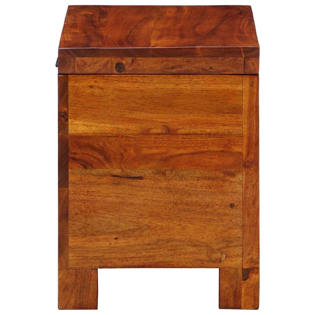 Boîte de rangement rectangulaire en bois d'acacia massif - Multicolore - 50 x 30 x 40 cm