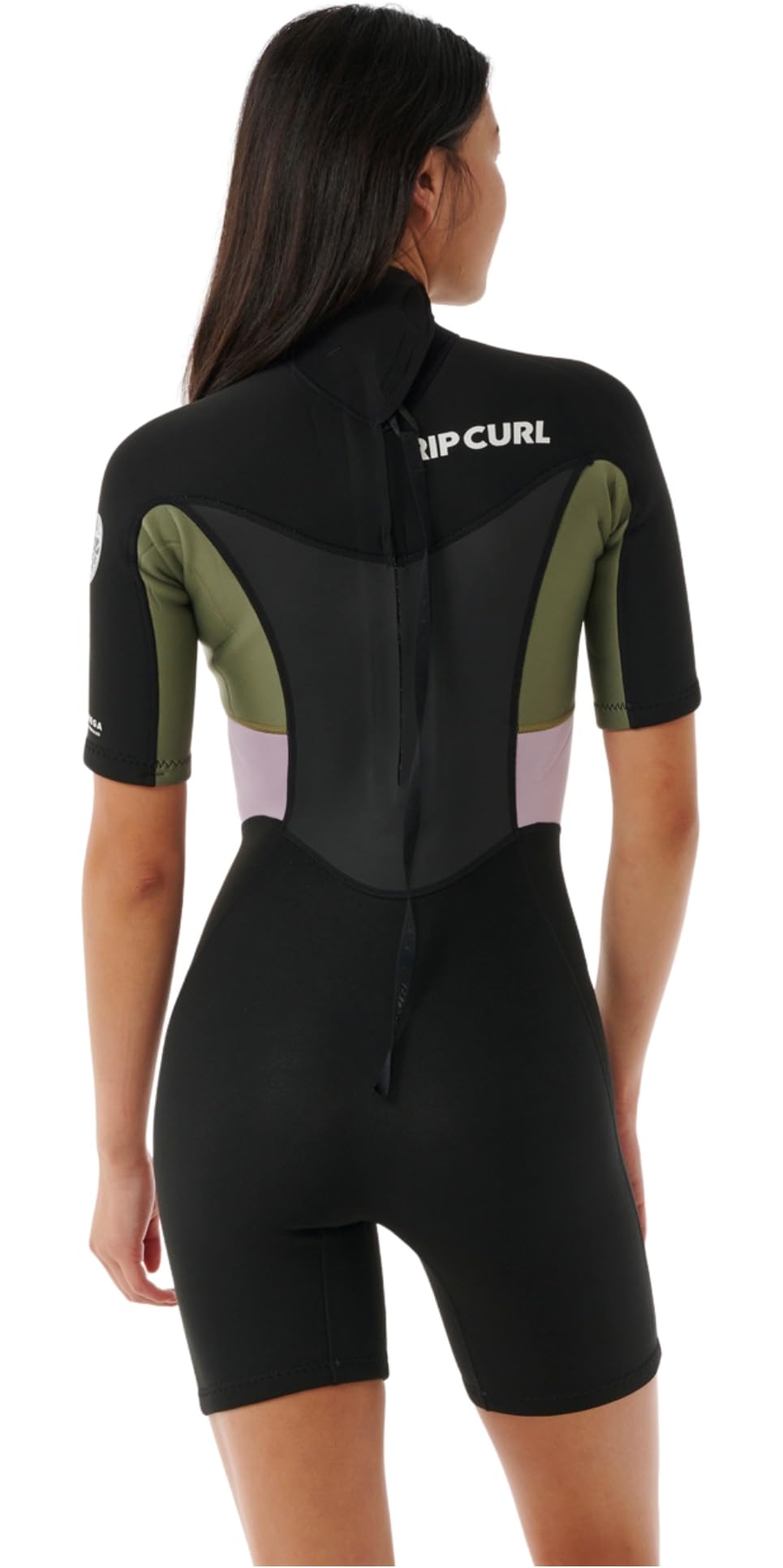 Rip Curl 2025 Mujer Omega 1.5mm Back Zip Shorty Neopreno 137WSP - Khaki