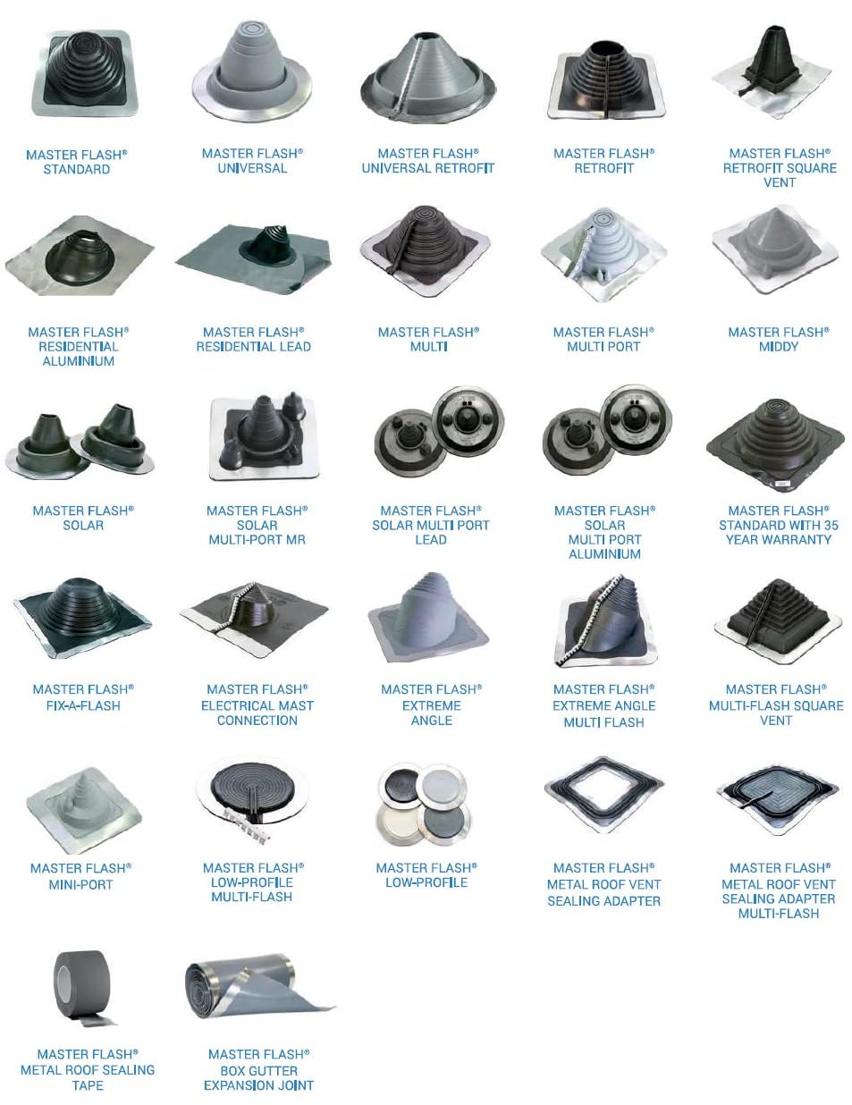 MASTER FLASH® Standard #9 Guarnizione flessibile per tetto in EPDM Flangia anti-infiltrazione di acqua Protezione resistente alla temperatura per canne fumarie tubi pannelli (241-635 mm) (SQ901BA-SET)