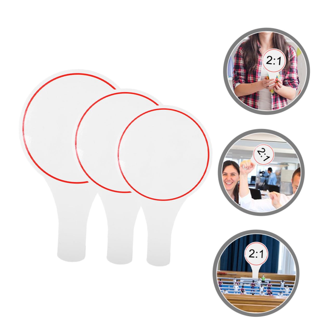 Housoutil 3Pcs Erasable Handheld Scoreboard Writable Whiteboard for Judges Voting and Includes Boards for Sports and Classroom Activities