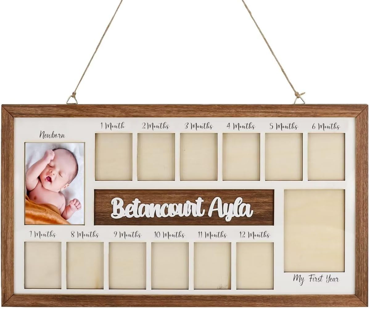 Liskanap My First Year Photo Frame 12 Months From Newborn to 1 Year Old Photo