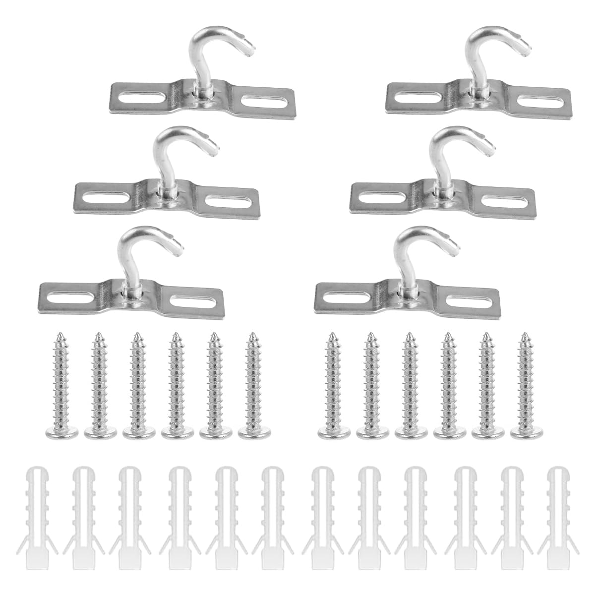 Lotsdonxia Heavy Duty 70mm Metal Ceiling Hooks with Base Plates and Screws for Secure Hanging of Chandeliers, Pendant Lights, Flower Baskets, and Fans in Kitchens & Gardens