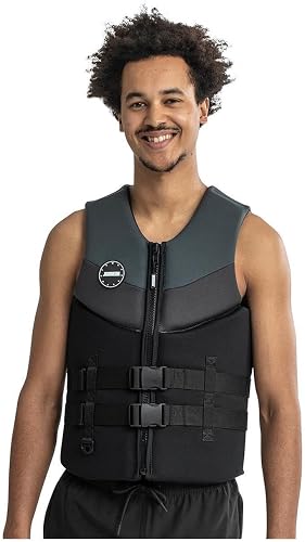 Jobe 50N Neoprene Wetsuit Watersports Waterski Jetski Wakeboarding Safety Impact Vest - Top - Grey - Unisex Vest Size - M