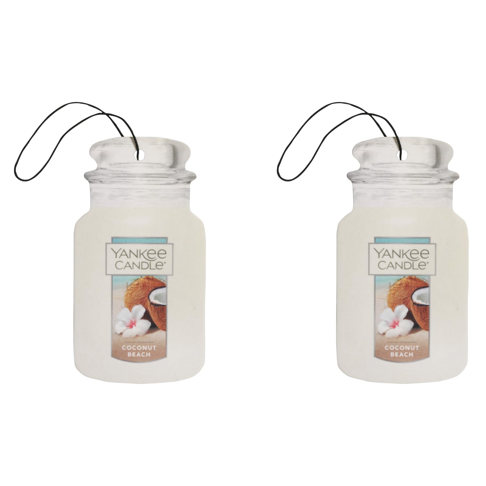 Paper Car Jar Air Freshener for Long Lasting Fragrance for Long Lasting Fragrance, Coconut Beach, 2 Packs