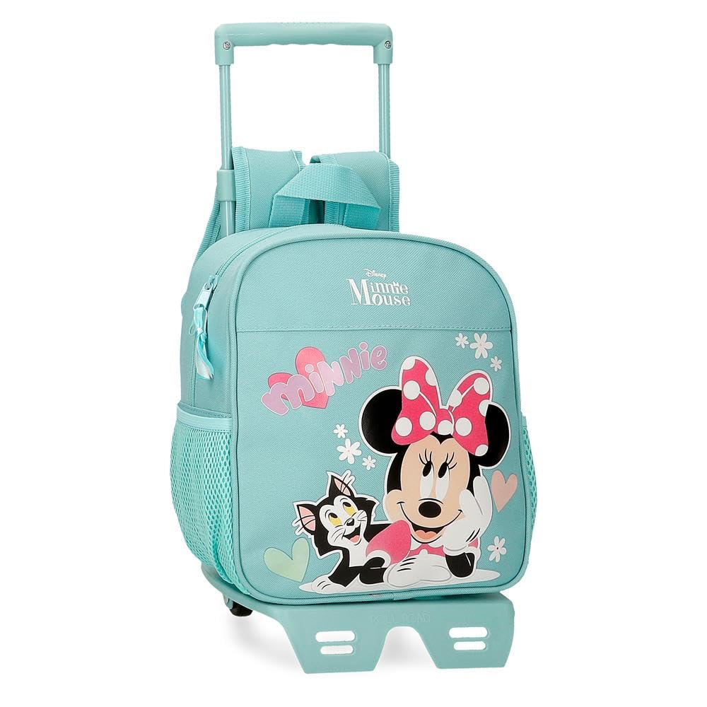 Disney Joumma Minnie & Figaro Mochila Preescolar con Carro Azul 23x25x10 cms Poliéster 5,25L