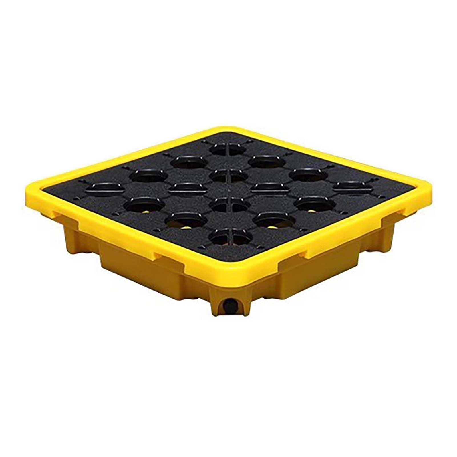 JKJZSALJ Spill Containment Platform,Modular Spill Containment Pallet With Drain - Yellow & Black, 1/2 Drum Capacity, 120X60X10Cm - Durable Spill Control Platform For Safe Chemica,66x66x15cm/26x26x6in