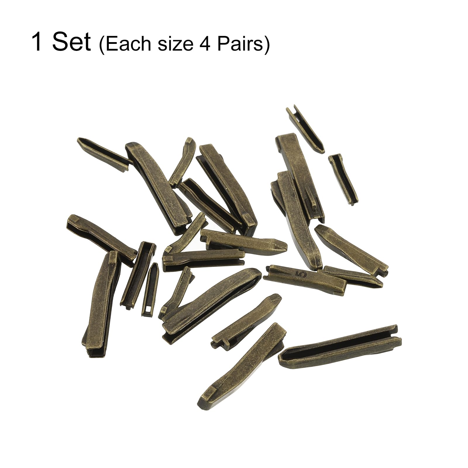 QUARKZMAN Open Reparatieset Dubbele Ritssluiting #3 #5 #8 - 12 Stuks Zwart Metallic