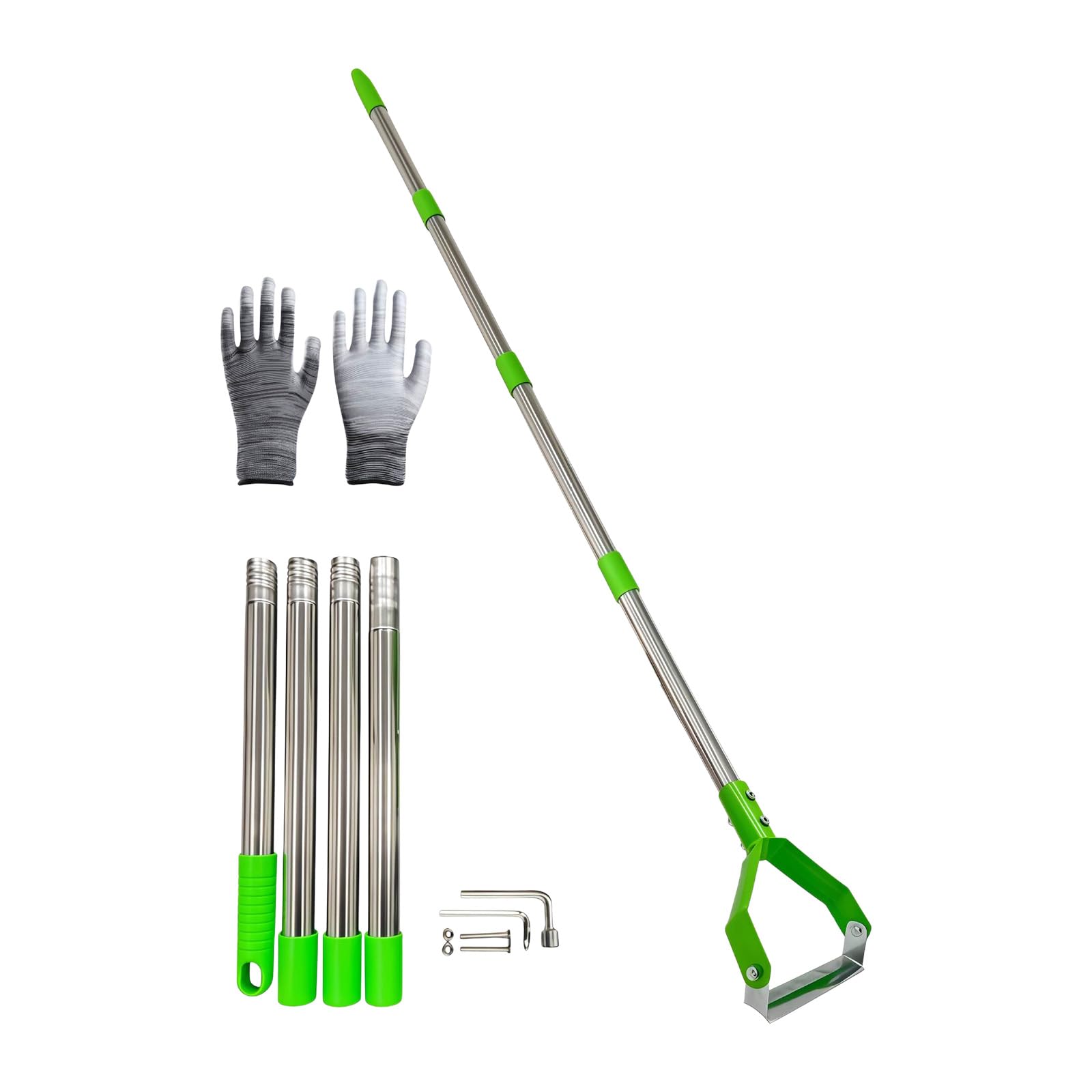 Xjdzineq Green Lightweight Stainless Steel Hoe With Comfortable Grip Hand Weeding Implement For Extended Use In Gardens And Farms Professional Weeder