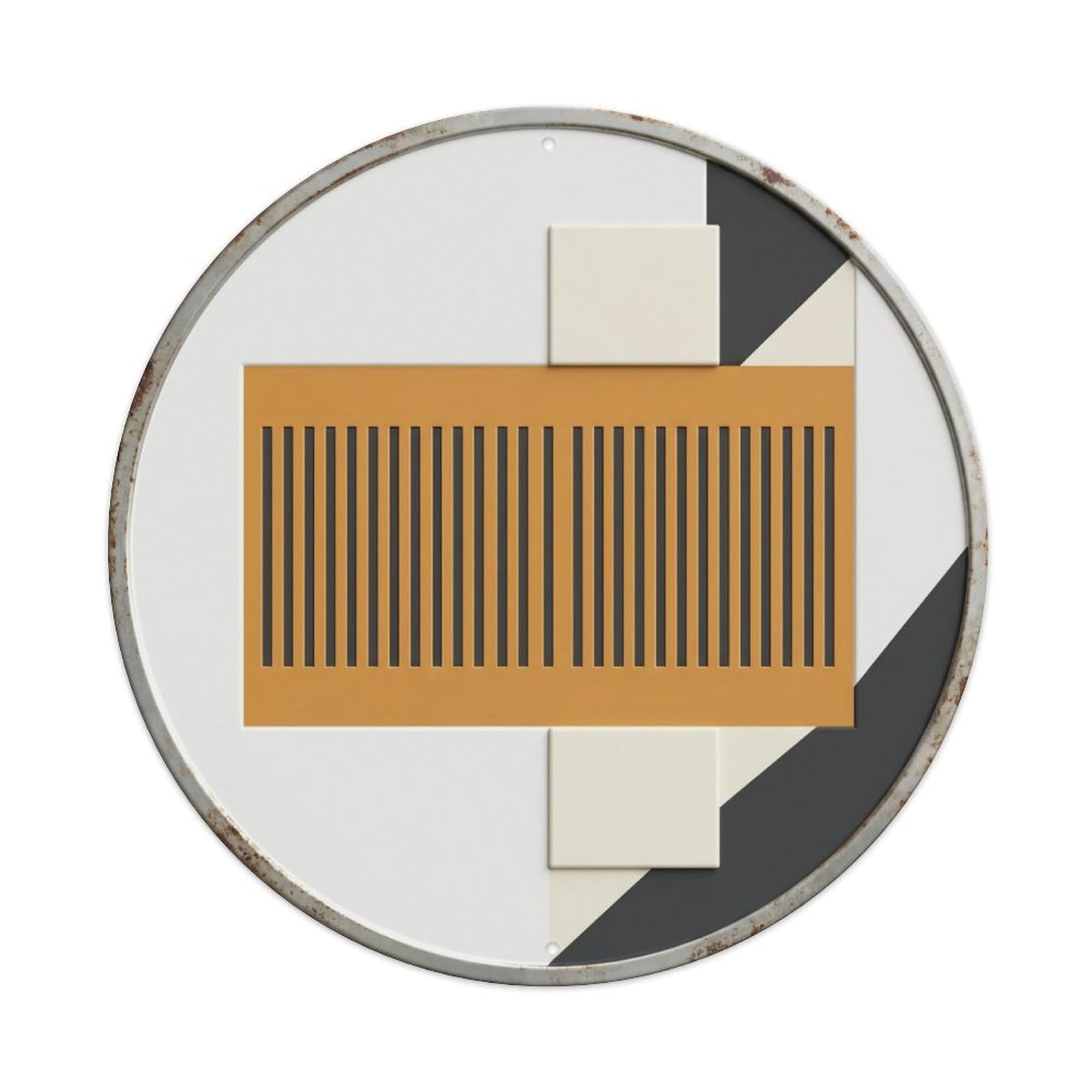 Athens Geometric Temple Travel Vintage Metal Tin Sign Plaque Wall Decor for Cafe, Club, Garden Round Metal Poster 8x8Inch