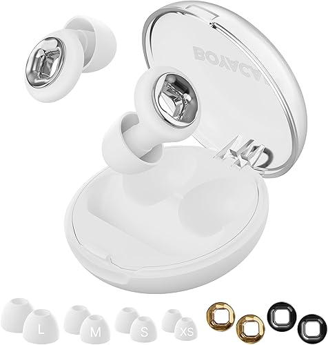 Tapones para los oídos para dormir con cancelación de ruido, tapones para los oídos reutilizables de 45 dB para reducción de ruido, tapones para los