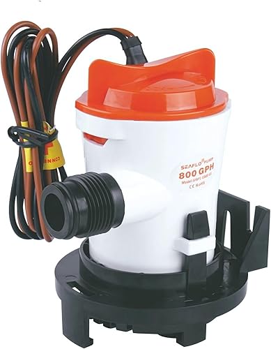 Miniatura 10 de Seaflo Livewell tanque de carnada viva sumergible con bomba de sentina para bote, 12V, 800gph