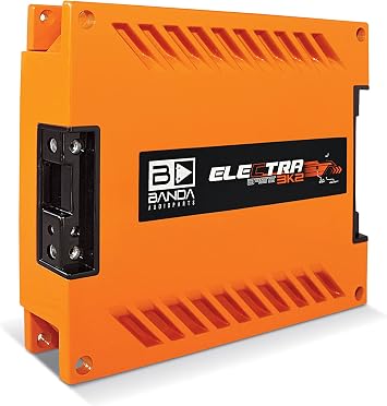 Electra 1-Ch. Vehicle Audio Bass Amplifier - 3000W D Class High-Powered Mono Bass Amp w/Subsonic & Low Pass Filters Stable @ 2 ohm, LED Indicators, Sound Specialization, Orange - Banda 3K2OHMORANGE