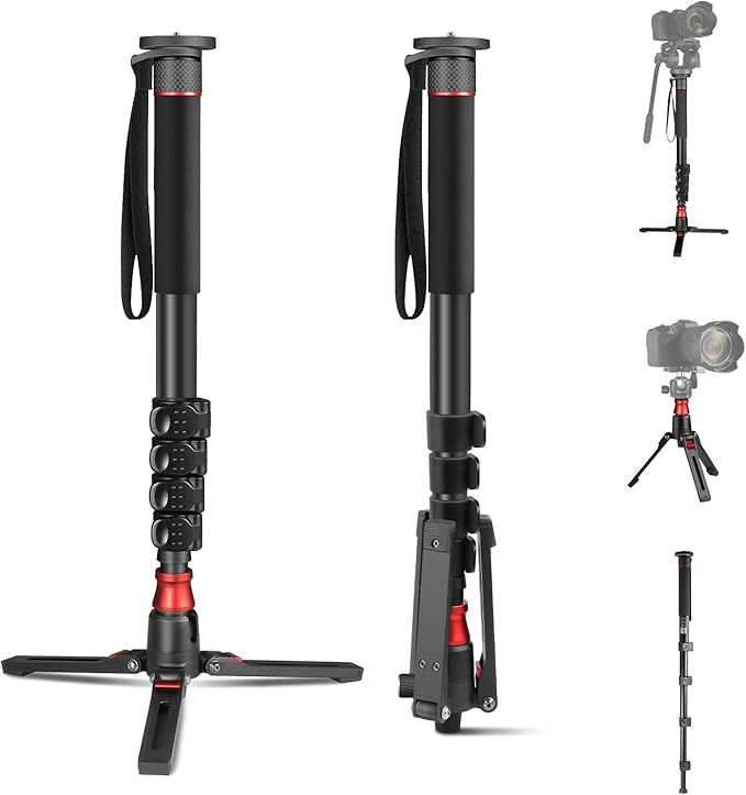 NEEWER Professional Camera Monopod with Feet, 66.54"/169cm