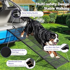 74'' L & 20'' W Longest Dog Ramp for Car - Extra Wide Lightweight Pet Dog Ramps for Large Dogs with Non-Slip Mesh, Outdoor Dog Ramp Up to 400LBS, Dog Steps Stair Get Into a Car SUV/Truck/RV/Bed 74 L 20 W Longest Dog Ramp for Car Extra Wide Lightweight Pet Dog Ramps for Large Dogs with Non Slip Mesh Outdoor Dog Ramp Up to 400LBS Dog Steps Stair Get Into a Car SUVTruckRVBed