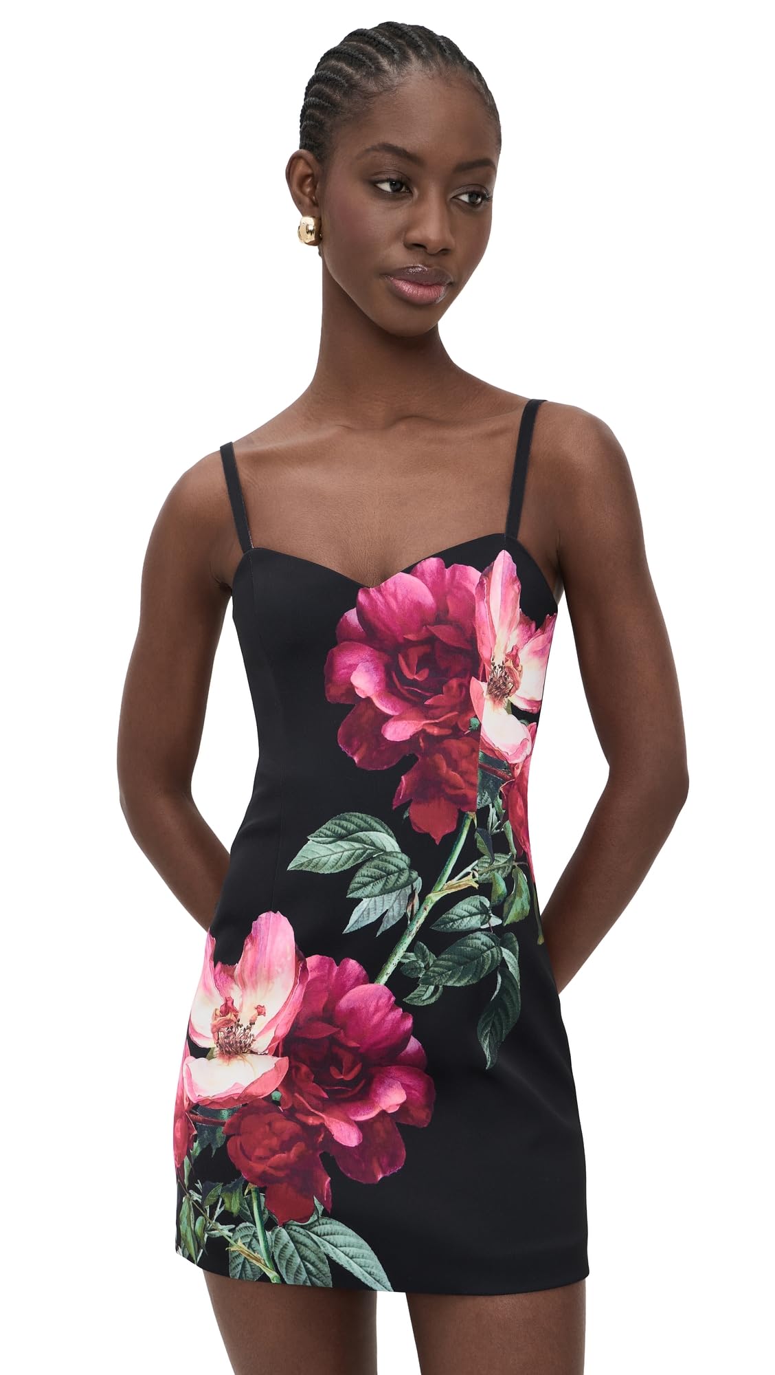 alice + olivia Women's Nina Sweetheart Spaghetti Strap Mini Dress