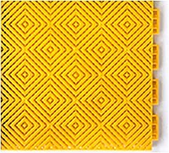 Alfombrilla modular entrelazada para exteriores, antideslizante, impermeable, para terraza, patio, garaje, color amarillo, 25 x 25 cm, 80 unidades