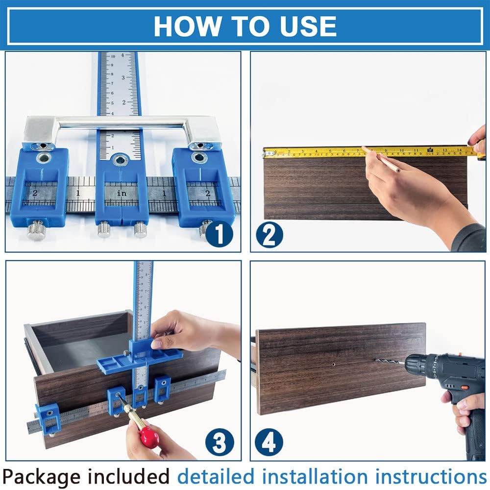 King&Charles Cabinet Hardware Jig, Cabinet Handle Jig, Cabinet Hardware Template Tool, Drawer Pull Jig - Cabinet Jig for Handles and Pulls - - 