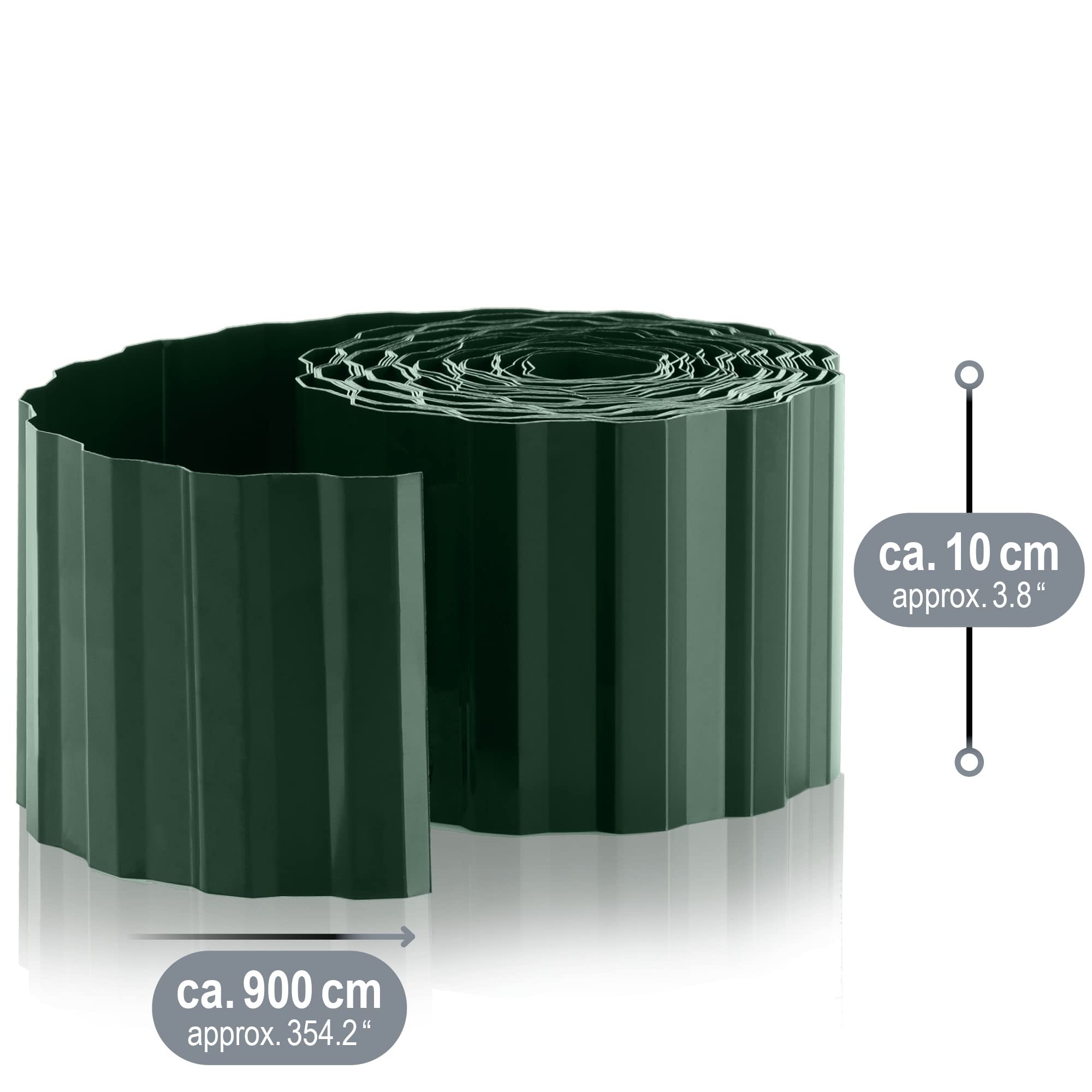 2x Bordure De Pelouse Flexible 10x900 Cm COM-FOUR® - Bordure Parterre Plastique Anthracite Pour Jardin