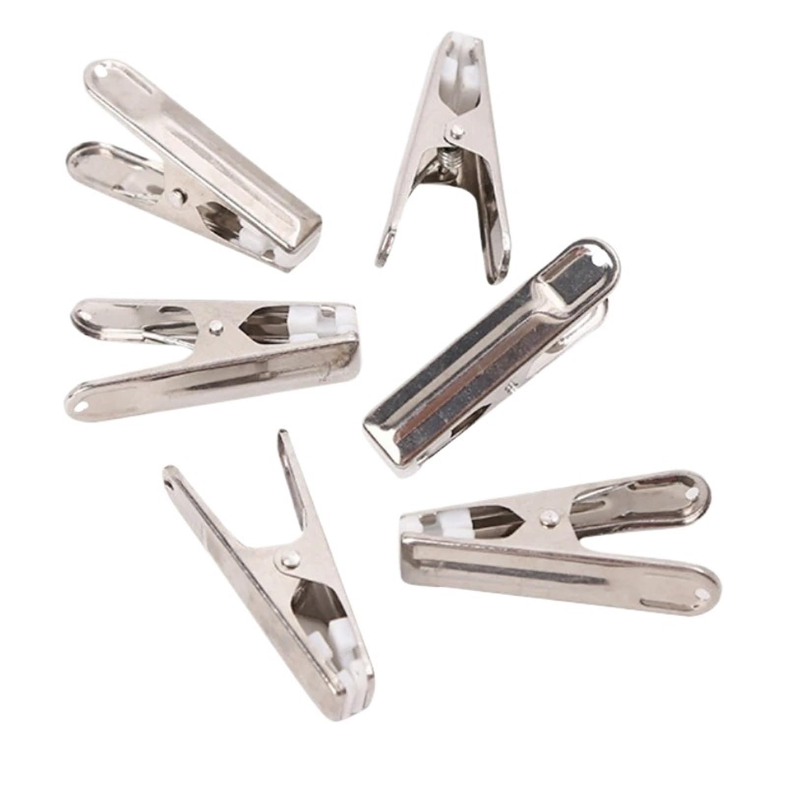 70pcs Multipurpose Stainless Steel Clips With Plastic Sheet Clothing Clamps Sealing Clip Household Clothespin Metal Clothespins Stainless Steel Clothes Peg