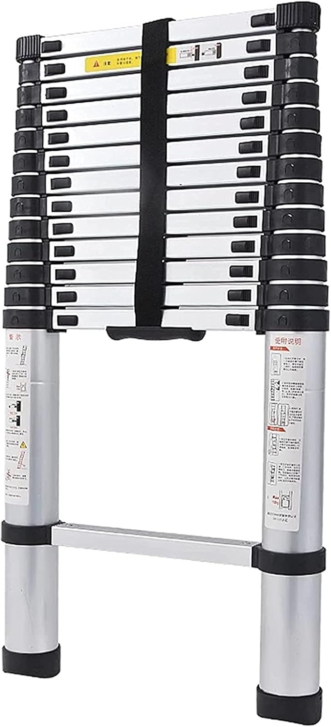 20ft Telescoping Ladder Multi-Purpose Aluminum Extension Ladder for Outdoor/Indoor Use 330lbs Load Capacity Ideal for Rooftop RV Attic Compact 1.4m/4.5ft Size