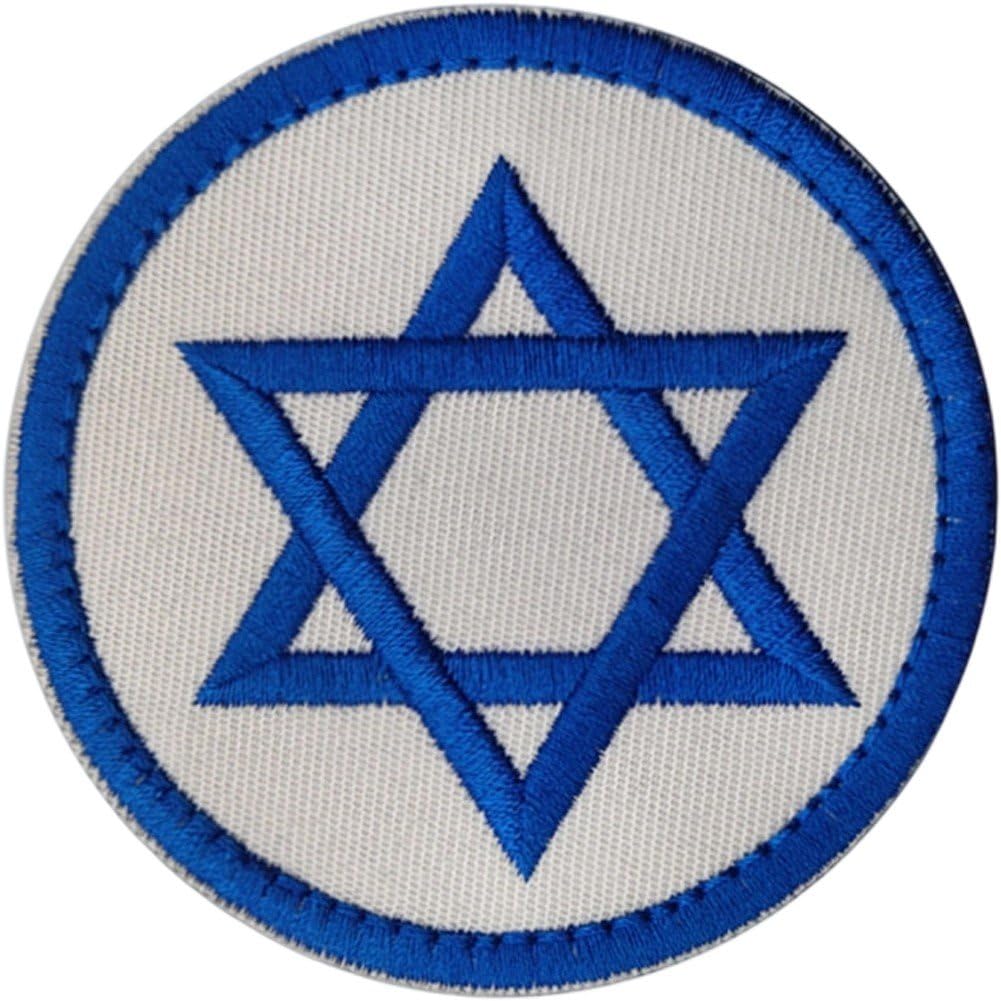 Ppmter Star of David Embroidered Iron on Patch Jewish Star of David Patch Hanukkah Embroidered Iron on Applique for Hats Shirts Shoes Bags