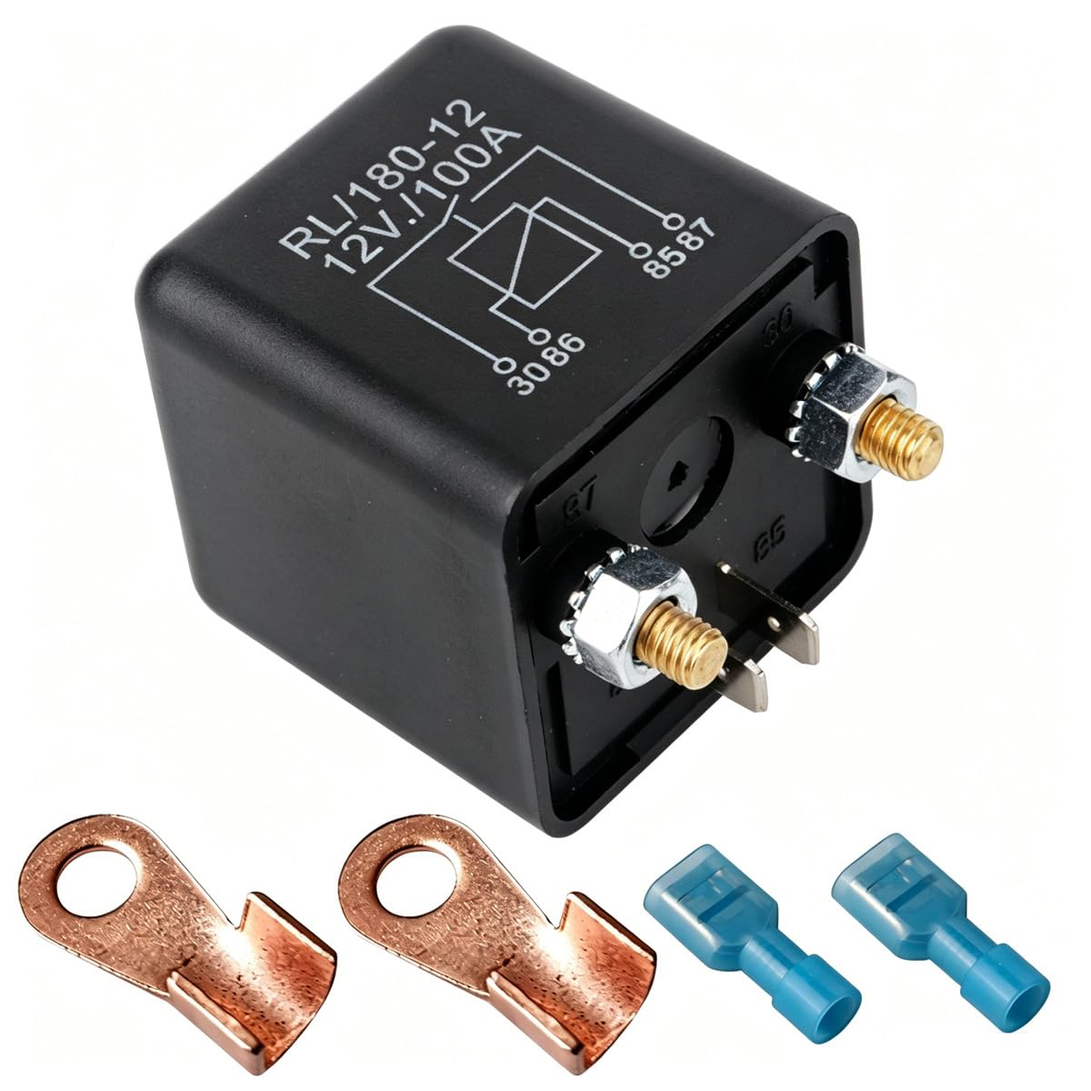 Gebildet 100A Automotive Relays For Car Truck Motor Boat Car Starter - 12V Dc 100 Amp Split Charge Relay Switch With 2 Pin Footprint + 2 Terminal
