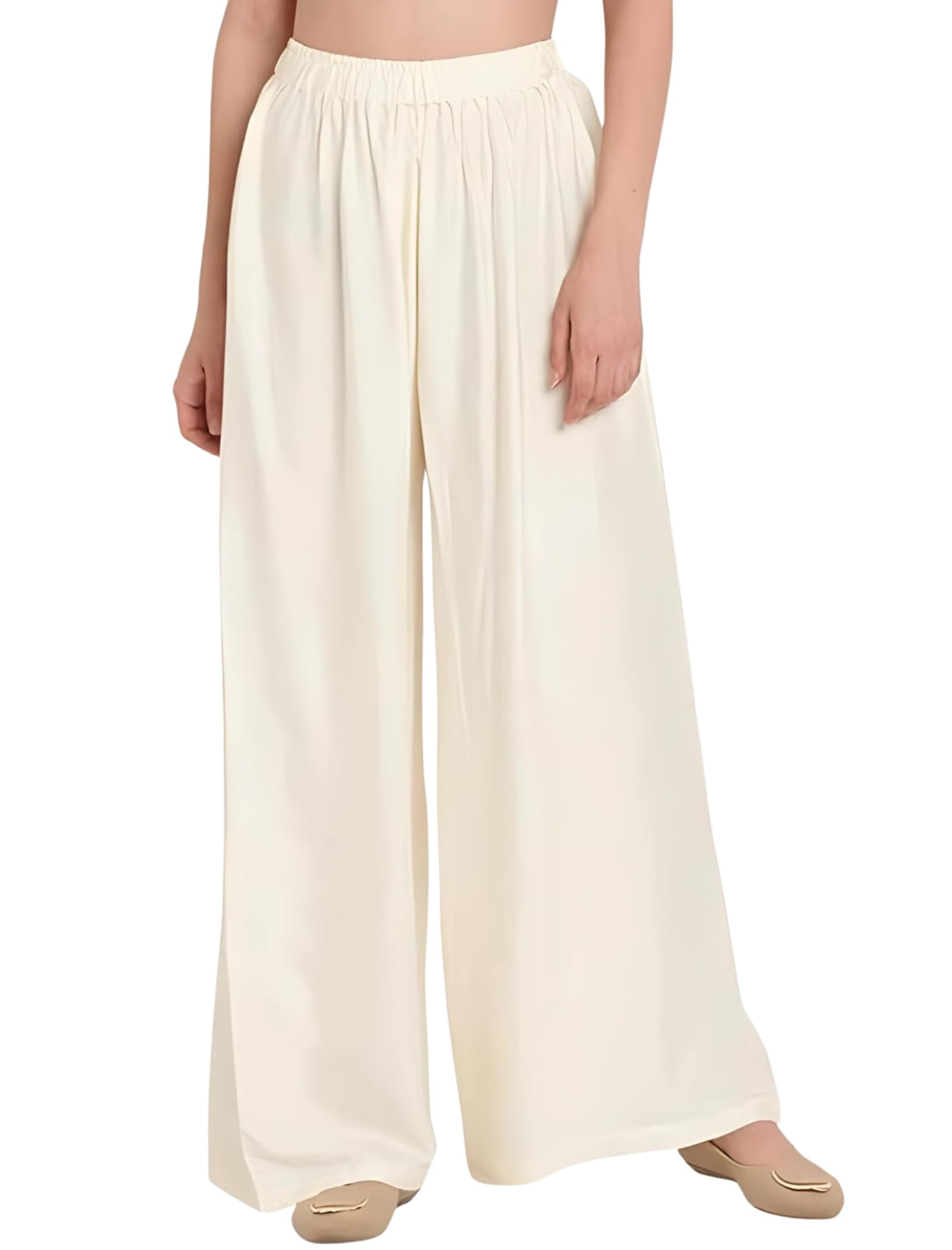 fashion gallery Women's 14Kg Rayon Cotton Waist Size 28 Inch to 44 Inch with 39 Inch Length Elasticated Relaxed Fit Palazzo for Girls-picture-14