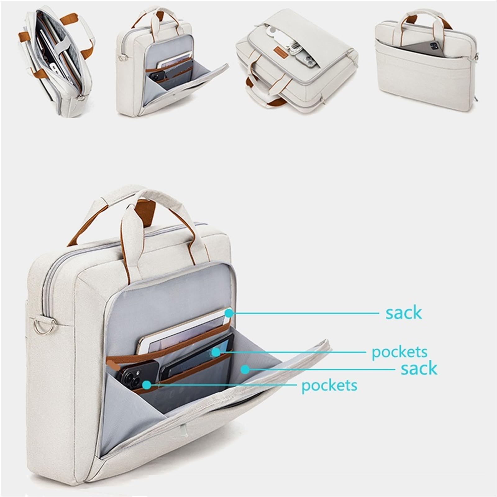 Negocios Bolsa for ordenador portátil, maletín de viaje negocios nailon, funda for hombro for viajes, trabajo oficina Maletín