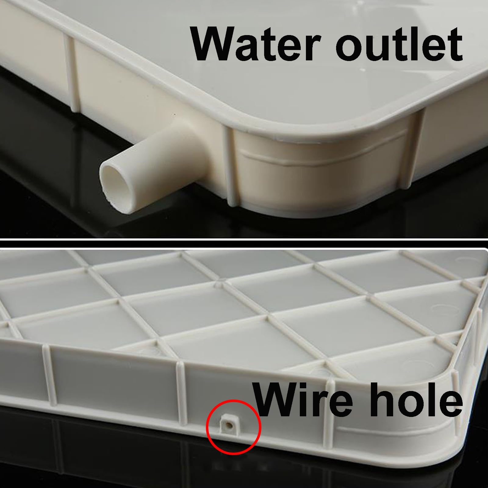 Genérico Bandeja de Drenaje de plástico portátil Grande para Goteo de Aire Acondicionado con Manguera y Abrazadera, fácil instalación, Ideal para Aires acondicionados Split Interiores/Exteriores, pre