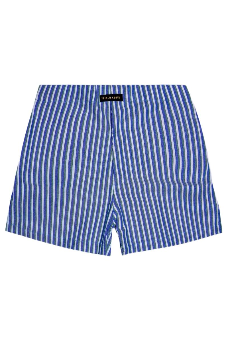 french crown Languid Lavender with Warm Blue and Turquoise Gray Striped Oxford Premium Cotton Boxer-picture-51