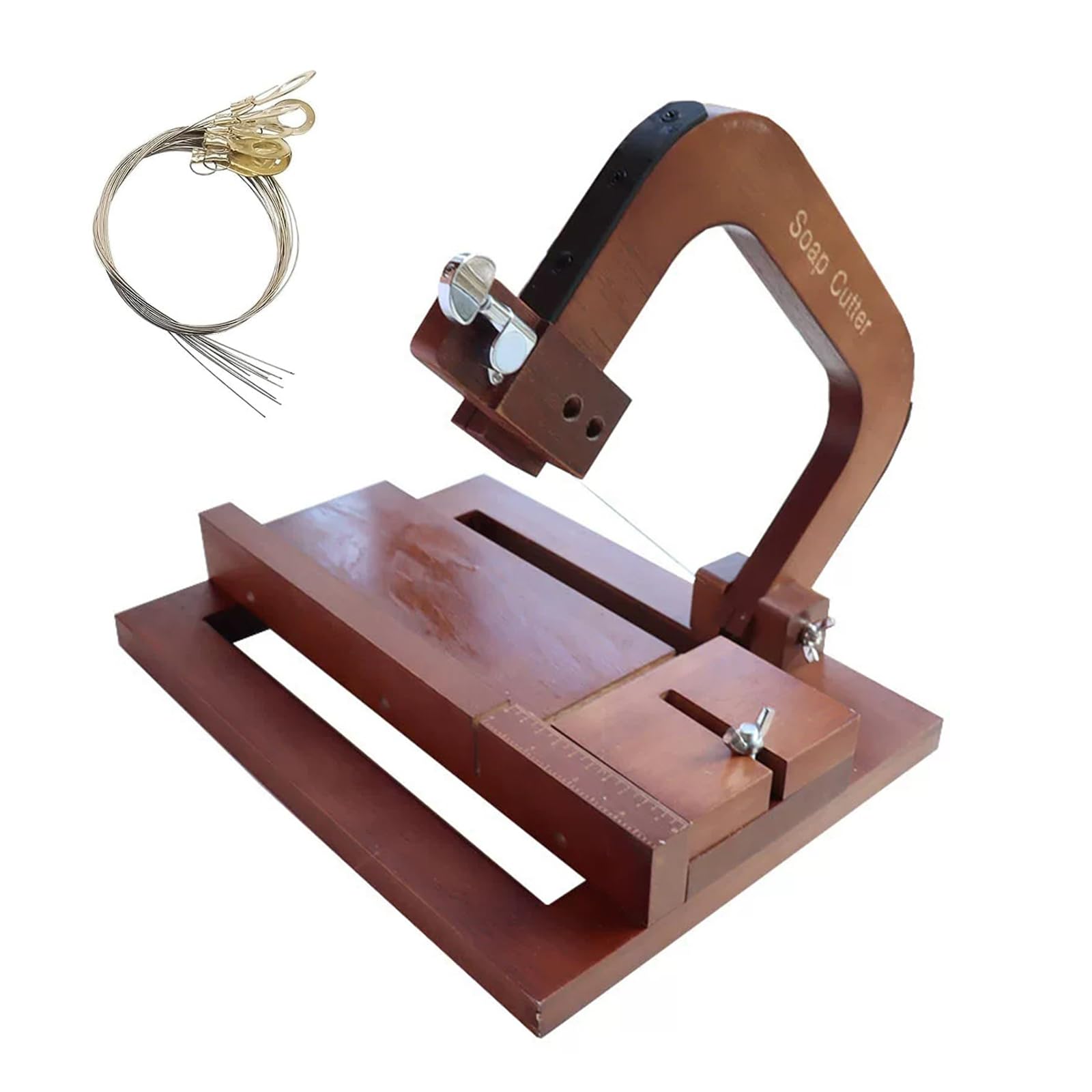 Cortador de jabón de madera con alambre, grosor ajustable, herramienta profesional de corte de jabón, escala transparente, para hacer jabón de bricolaje