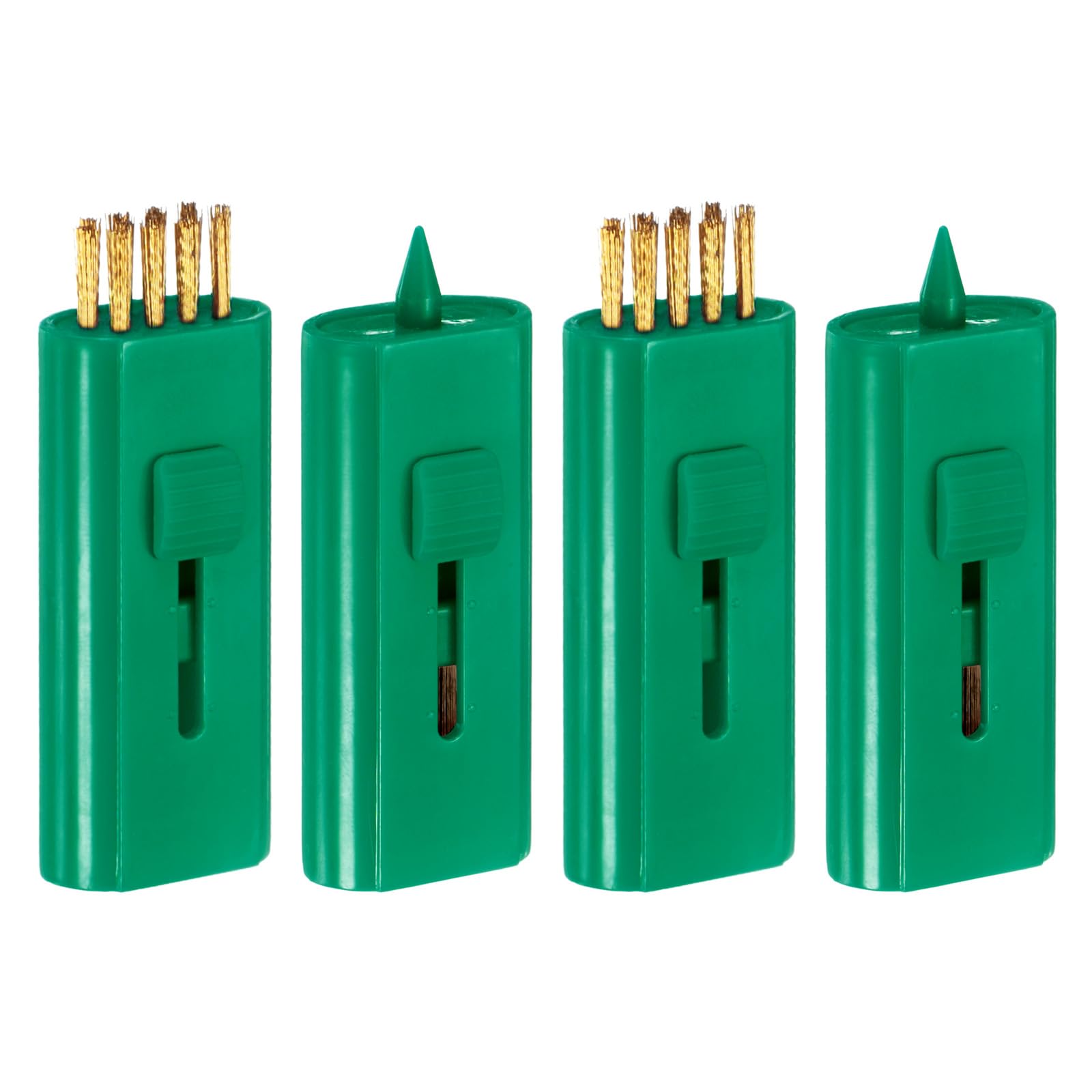 TIXIPEM Retractable Golf Club Brush [4PCS] - Double Side Pocket Club Groove Cleaner Use for Men Women Golfer - [Green-2.3IN] Portable Mini Re-Grooving Tool