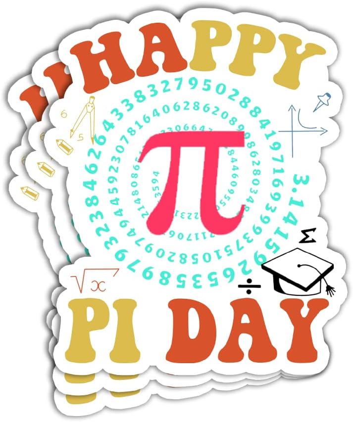 LECATI (3Pcs) Pi Math Science Sticker Happy Pi Day Stickers