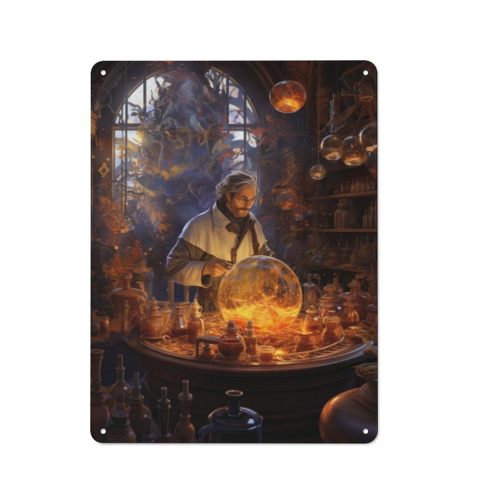 Junmoney The Alchemist Vintage Tin Sign 40X30cm With For Home Office Or Studio, For Home Office Decor Fans Refreshing A Room In Autumn