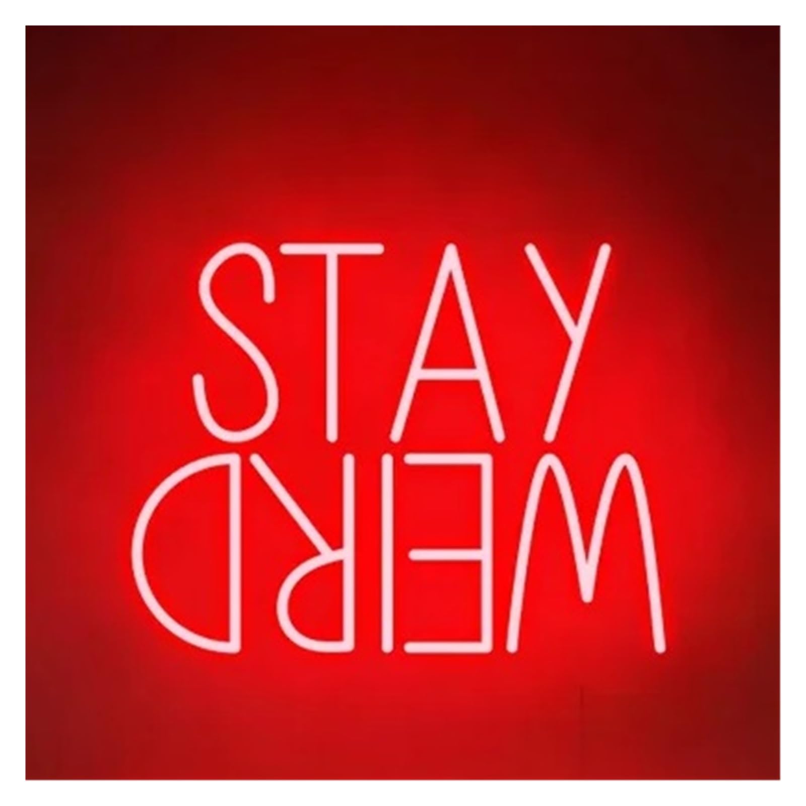 Lemst Red Signs Lamp Stay Weird Neon Sign Light Dimmable Usb Powe Atmosphere Lamp For Wedding Party Bar Club Room Wall Decor 40Cmx33cm(Red)
