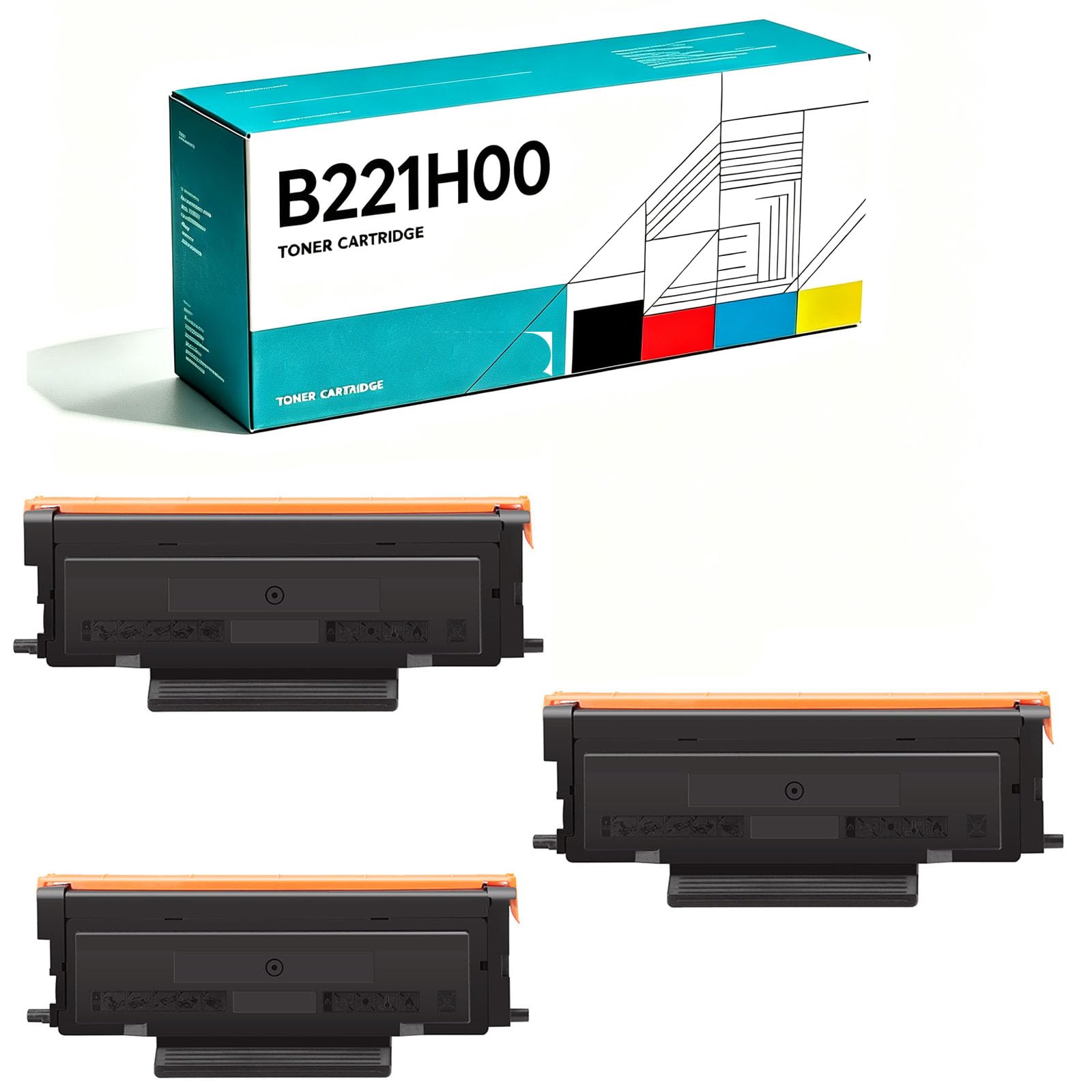 B2236dw, cartuccia di toner compatibile MB2236i, adatta per B221000, B221H00, B221X00, alta produttività, stampa trasparente, chip incluso, nero, piccola capacità 1500 pagine