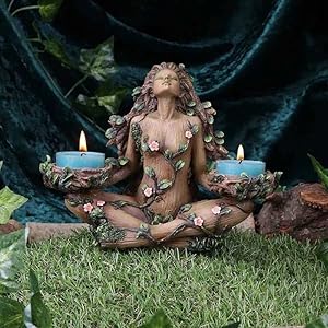 Balance of Nature Candle Holder, Mythical Candle Holder, Feminine Tree Spirit Tea Light Candle Holder, Home Decor Gift Resin Fantasy Mythical