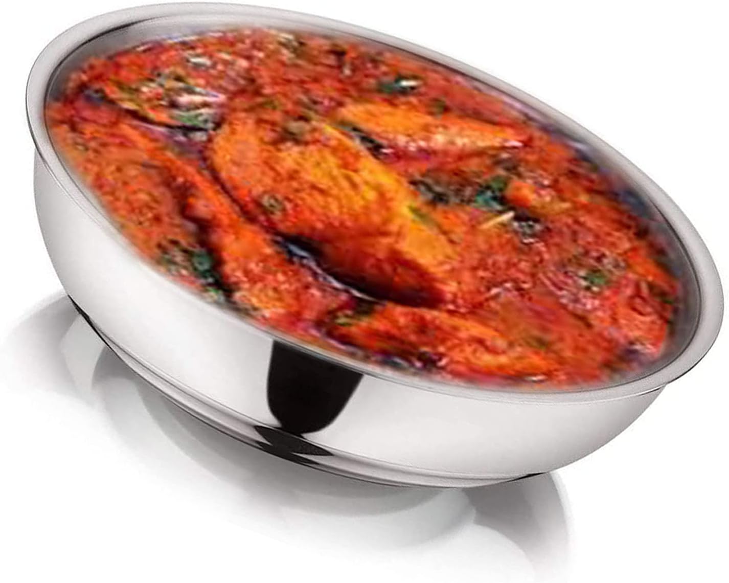 G & D Stainless Steel Triply Induction Base Deep Kadai Steel Aluminum Tasla with glass Lid Stainless Steel Tasla Low Wok Without Handle