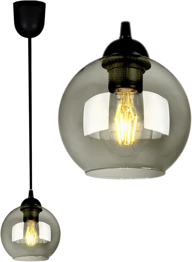 FKL DESIGN Home Deco Plafondlamp hanglamp hanglamp hanglamp bol zwart grijs wit lamp 830-Z1