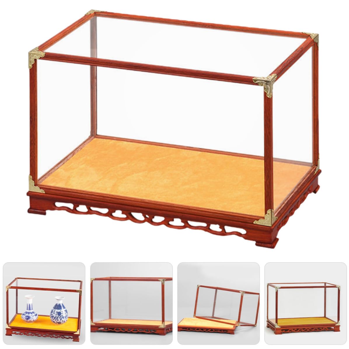 Lurrose Caja Expositor Transparente Multifuncional para Escritorio Soporte para Figuras y Objetos Decorativos Vitrina Protectora Pequeña para Colecciones el Hogar
